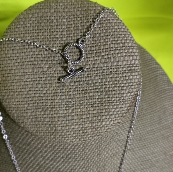 Silvertone pearl tree toggle chain necklace nature - Picture 3 of 5